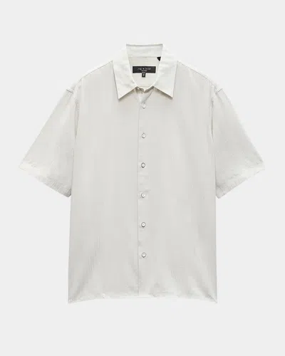 Rag & Bone Men's Dalton Dobby Short-sleeve Shirt In White