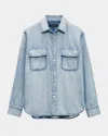 Rag & Bone Men's Denim-print Cpo Shirt In Fletcher