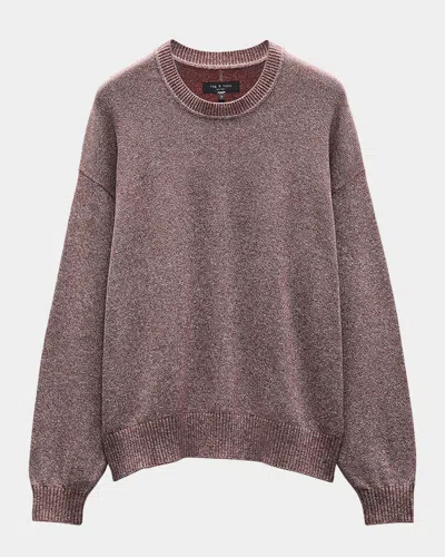 Rag & Bone Men's Dexter Marled Sweater In Maroonmult