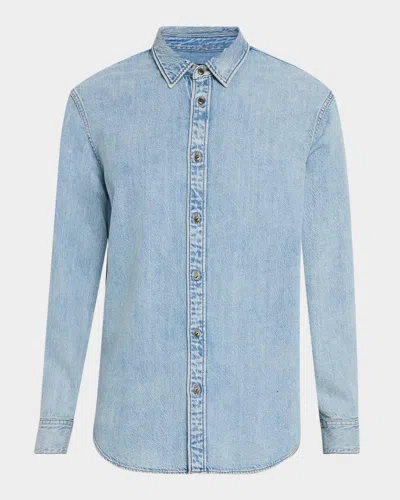 Rag & Bone Long Sleeve Denim Shirt In Blue