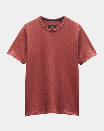 Rag & Bone Classic Flame Slub Cotton T-shirt In Maroon