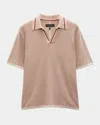 Rag & Bone Men's Hamlin Polo Shirt With Johnny Collar In Desert