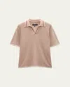 Rag & Bone Men's Hamlin Polo Shirt With Johnny Collar In Desert