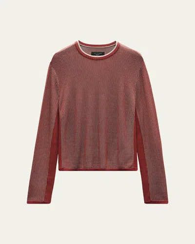Rag & Bone Men's Harvey Classic Crew Sweater In Maroon