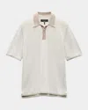 Rag & Bone Harvey Knit Polo Lt Beige In Ltbeige
