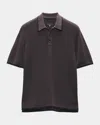 Rag & Bone Harvey Knit Polo In Slatebrown