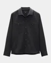 Rag & Bone Black Hyde Striped Overshirt In Black Pinstripe