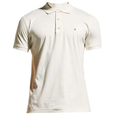 Rag & Bone Men Interlock Short Sleeve Cotton Knit Polo Shirt Ivory In White