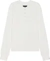 Rag & Bone White Garment-dyed Henley In White