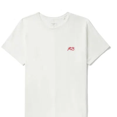 Rag & Bone Men Love Rb Tee Soft Cotton Short Sleeve Crew Neck T-shirt In White