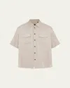 Rag & Bone Men's Matthew 2-pocket Short-sleeve Shirt In Elephntgry