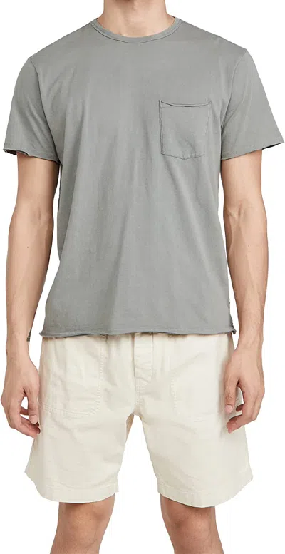 Rag & Bone Miles Tee In Principle Jersey Short Sleeve T-shirt In Blue Grey