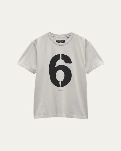 Rag & Bone Men's Numbers Game 6 T-shirt In Washed Grey