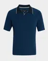 Rag & Bone Men's Sanford Ribbed Johnny Collar Polo Sweater