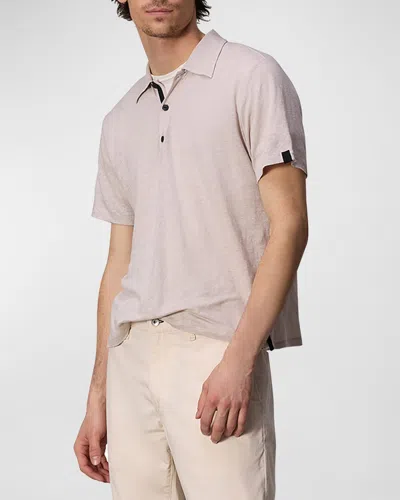 Rag & Bone Men's Taped Linen Polo Shirt In Sal