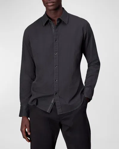 Rag & Bone Men's Tomlin Stretch Dobby Shirt In Charcoal Grey