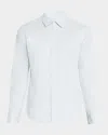 Rag & Bone Tomlin Stretch Dobby Button Front Shirt In Pearlgry