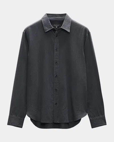 RAG & BONE MEN'S ZIGZAG DOBBY SPORT SHIRT