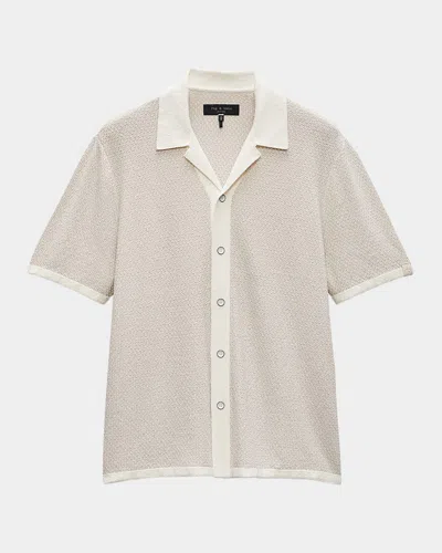 Rag & Bone Zigzag Avery Zuma Toweling Camp Shirt In Multi