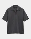 Rag & Bone Zuma Johnny Collar Knit Polo Shirt In Gray