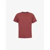 Rag & Bone Mens Classic Flame Brand-embroidery Relaxed-fit Cotton-jersey T-shirt Maroon In Maroon
