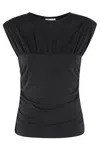 Rag & Bone Mica Banded Cotton Top In Black In Black