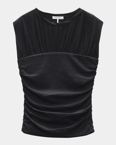 Rag & Bone Mica Banded Combo Top In Black