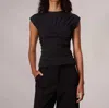 Rag & Bone Mica Banded Cotton Top In Black