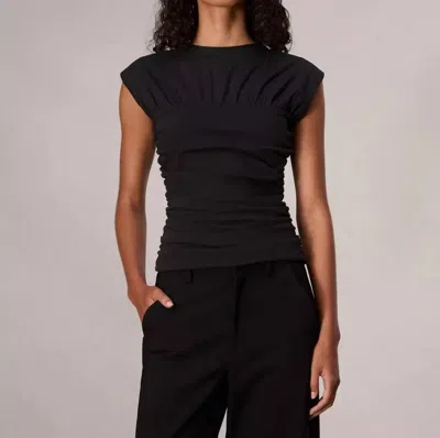 Rag & Bone Mica Banded Cotton Top In Black