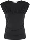 Rag & Bone Mica Banded Cotton Top In Black In Black