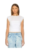 Rag & Bone Mica Banded Cotton Top In White In White