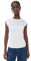 Rag & Bone Mica Banded Cotton Top In White In White