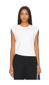 Rag & Bone Juliet Ruched Sleeveless Cotton T-shirt In White