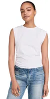 Rag & Bone Mica Gathered Muscle Tee In White