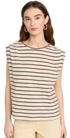 RAG & BONE MICA STRIPE MUSCLE TEE BRWSTRIPE