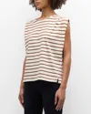Rag & Bone Mica Stripe Muscle Tee Brwstripe In Brwstripe