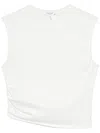 Rag & Bone Juliet Ruched Sleeveless Cotton T-shirt In White