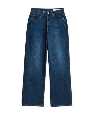 Rag & Bone Mid-rise Wide-leg Jeans In Blue