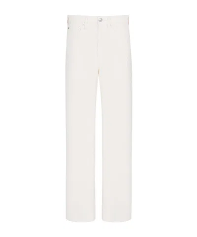 Rag & Bone Mid-waist And Wide-leg Denim Pants In White