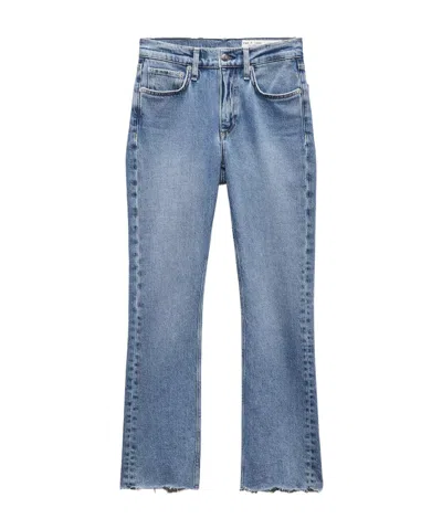 Rag & Bone Mid-waist Micro-flared Jeans Pants In Blue