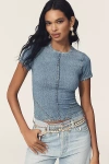 Rag & Bone Miramar Crewneck Baby Tee In Blue