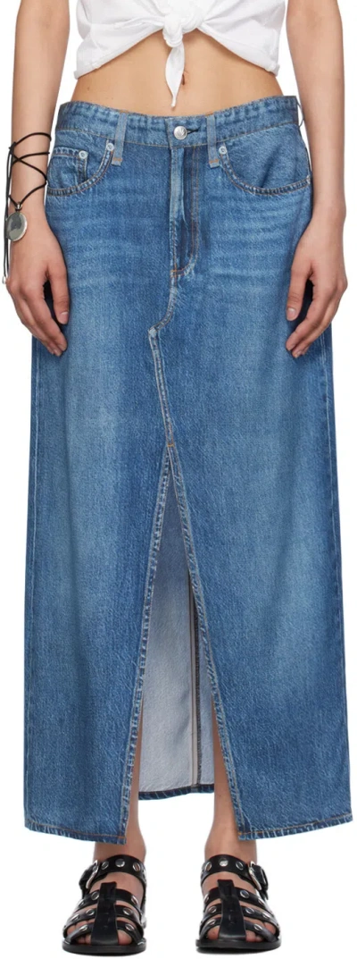 Rag & Bone Blue Miramar Clara Midi Skirt In Cameron