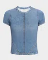 Rag & Bone Miramar Crewneck Baby Tee In Minetta