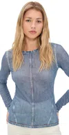 Rag & Bone Womens Miramar Long-sleeves Stretch-woven Top Antonia Xs In Antonia