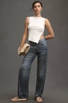 Rag & Bone Miramar Satin Logan Mid-rise Wide-leg Carpenter Jeans In Blue