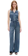 Rag & Bone Miramar Satin Sleeveless Wide-leg Jumpsuit In Avalon