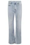 Rag & Bone Logan Raw Hem Textured Wide Leg Jeans In Raven
