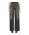 Rag & Bone Gray Miramar Terry Wide-leg Track Pants In Black