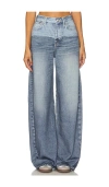 Rag & Bone Miramar Sofie Printed Chambray Trousers In Blue