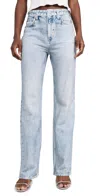Rag & Bone Miramar High-rise Full Relaxed Straight Jeans Riverly In Multi